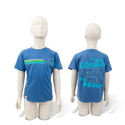 T-Shirts E4 Logo + Slogan Kids - blau/türkis